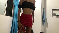 Sexy stepsister catches me masturbating and offers help.