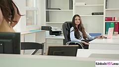 i fuck my brunette office mate during break time