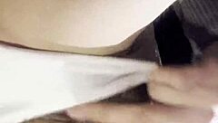 hot brunette student masturbates and cums after studying