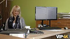 Vip4k dulce nena interviews for a naughty loan agent.