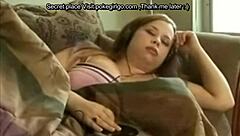 horny fat chubby gf with big tits gets fucked on the couch