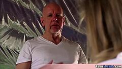 candice doing a workout but she is too sexy with petite 18+ teen blowjob