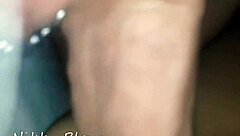 Pierced Cock Penetrates Wet Slutty Pussy in Closeup