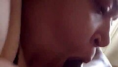 sloppy sucking on big monster cock with deepthroat gagging and saliva dripping everywhere