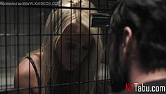 Blonde Slave Punished for Horny Deepthroat Desires