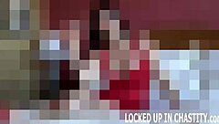 Feeling the thrill as we squeeze your cock into this tight cage in femdom bdsm.