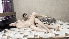 She came first, then he in her mouth?