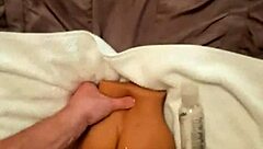 Mac Brampton plays with his favorite toy