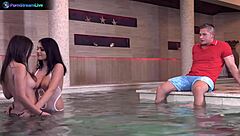 Aida Sweet and Best Friend Dive into Poolside Threesome Heat?