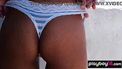 Asian hottie Angel Constance strips naked outdoors with sassy sexy vibes