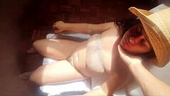 Stepson Jerks Off And Cums On Stepmom's Face In Chair