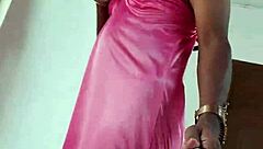 i'm lara dsouza, sexy cd in pink satin, mummified