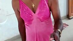 i'm lara dsouza, sexy cd in pink satin, mummified