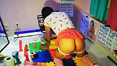 Watching teen otaku get fucked while I masturbate with my dildo