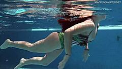 diana rius with hot tits touches her body underwater?