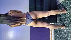 College Girl's Homemade Workout Reveals Big Tits