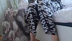 Elza Kom In Nylon Tights Fetish With Panty Sniffing In Bedroom