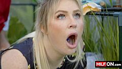 wow, jenna starr's big ass and tits get licked and fucked in the garden!