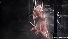 Hogtied Brunette Slut Gets Water Bondage