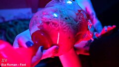 Sexy Redhead Crushes Cup Noodles With Feet