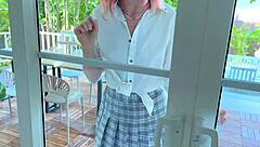 busty college babe gets tied up nicely by her friend