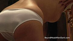 is this hot lesbian maid fingering herself to orgasm under domination?