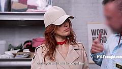 security guard catches elise london in hardcore office sex