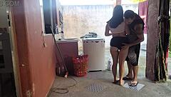 My wife left and the curvy Latina maid couldn't resist my hard cock