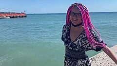 We film a crazy holiday video with hard spanking and moaning outdoors 😍