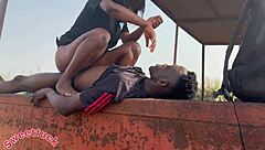 Nigerian girl gives intense blowjob and gets fucked doggystyle