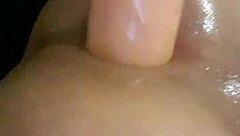 Tight Shemale Plays with 11 Inch Dildo