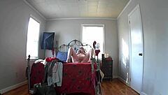 Hidden Camera - Step Mom Comes Home From Shopping Tries On New Clothes And Masturbates