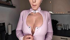 german babe in latex shows pierced nipples and tattooed ass naked