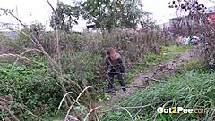 I watch a pretty girl pee in nature