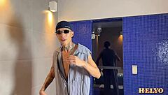 My boss sent me to fix the pool, but his sexy wife is naked in it!