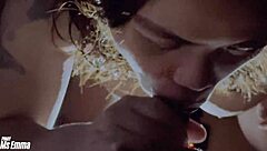 Beautiful filipina wife cheats by sucking friend's cock and swallowing every drop of cum.