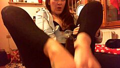 sweaty feet after a yoga class in classroom