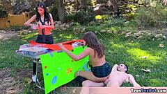 Cute Teen In Uniforms Offers Free Pussy Stand At University