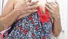 Blonde amateur shows off in hotel room.