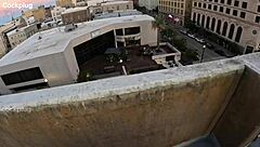 Rooftop blowjob during spring break