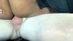 cheating ebony wife takes white cock in car