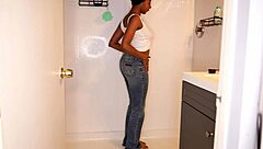I watch ebony model wet her panties in messy shower fetish