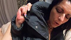 MilfyCalla preview shows intense doggystyle on black winter jacket  