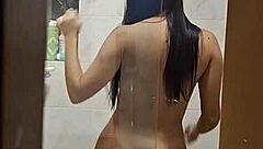 i spy on my hot rommie changing and showering, sneaky recording!