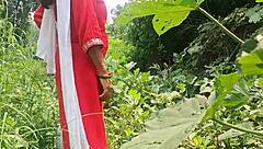 does girlfriend fuck friend in forest outdoor?