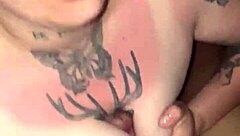 sunburned blonde surprises with deep sloppy blowjob thrill