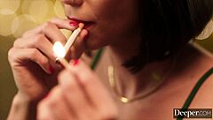 deeper tiny hottie aubrey rides his hard cock all night long