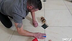 Cherie DeVille feels the passion as she rides the huge rod, her big tits bouncing