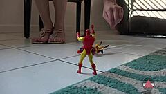 GIANTESS BLONDE PLAYS WITH TOYS AND BALLOONS IN COSTUME