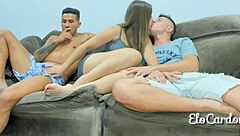 She Was Just Watching a Movie But Cheated with Her Well-Endowed Friend!